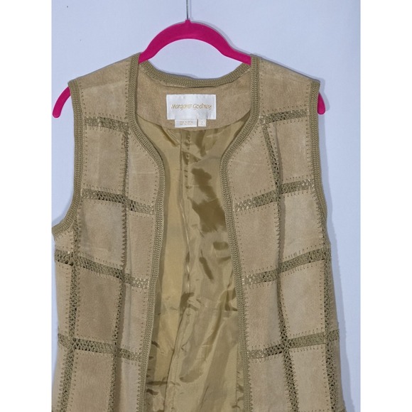 VTG Suede Lattice Tunic Vest Womens Size 8 Brown Boho Festival - Picture 3 of 8
